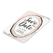 Rustieke houten plak koperen Folie herfst opslaan Magneet (Linkerzijde)