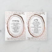 Rustieke houten plak koperen Folie trouwceremonie Programma (Binnen)