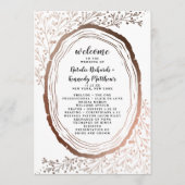 Rustieke houten plak koperen Folie trouwceremonie Programmakaart (Voorkant)