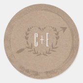 Rustieke houten plak | Monogram Sticker (Voorkant)