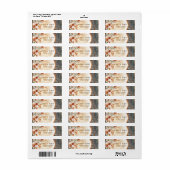 Rustieke houten plak pampas bloem bruiloft adres etiket (Full Sheet)