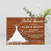 Rustieke houten plank en trouwjurk Vrijgezellenfee Kaart (Staand voorkant)