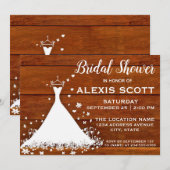 Rustieke houten plank en trouwjurk Vrijgezellenfee Kaart (Voorkant / Achterkant)