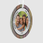 Rustieke houten plank familie foto ornament (voorkant)