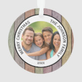 Rustieke houten plank familie foto ornament (achterkant)
