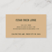 Rustieke houten plank groene bos bomen visitekaartje (Achterkant)