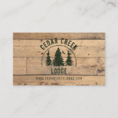 Rustieke houten plank groene bos bomen visitekaartje (Voorkant)