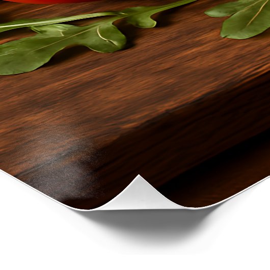 Rustieke houten plank met ambachtelijke broodjes k perfect poster (Hoek)