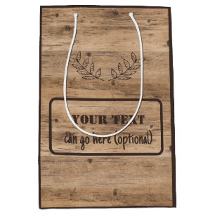 Rustieke houten plank met optionele tekst geschenk medium cadeauzakje