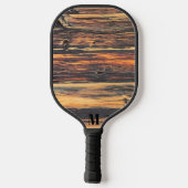 Rustieke houten plank Modern Monogram Pickleball Paddle (Achterkant)