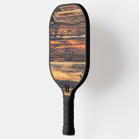 Rustieke houten plank Modern Monogram Pickleball Paddle (Links)