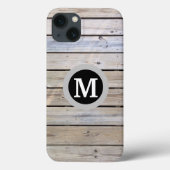 Rustieke Houten Plank Monogram Case-Mate iPhone Case (Achterkant)