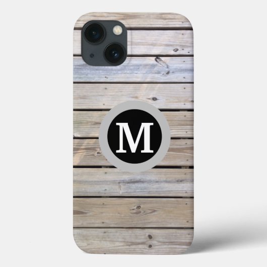 Rustieke Houten Plank Monogram Case-Mate iPhone Case (Achterkant)