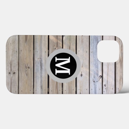 Rustieke Houten Plank Monogram Case-Mate iPhone Case (Achterkant (horizontaal))