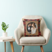 Rustieke Houten Plank Plaid Eerste Kerstmis Getrou Kussen (Stoel)