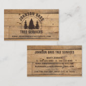 Rustieke houten plankbomen visitekaartje (Voorkant / Achterkant)