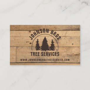 Rustieke houten plankbomen visitekaartje