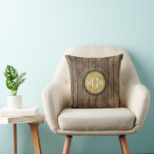Rustieke houten planken #1 Steampunk 3 Monogram Kussen (Stoel)