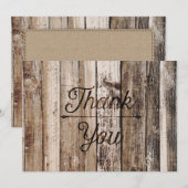 Rustieke houten planken dank u bedankkaart (Voorkant / Achterkant)