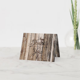 Rustieke houten planken hart etsen dank u kaart