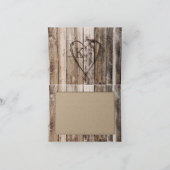 Rustieke houten planken hart etsen dank u kaart (Binnen)
