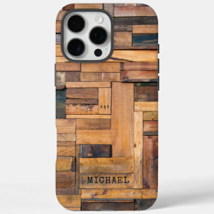 Rustieke Houten Planken Hout Naam op Maat iPhone 16 Pro Max Hoesje