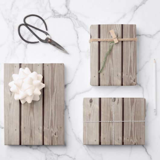 Rustieke Houten Planken Inpakpapier Vel (Voorkant)