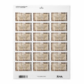 Rustieke Houten Planken Land Western Bruiloft Labe Etiket (Full Sheet)