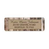 Rustieke Houten Planken Land Western Bruiloft Labe Etiket (Voorkant)
