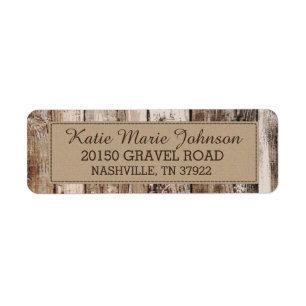 Rustieke Houten Planken Land Western Bruiloft Labe Etiket