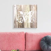 Rustieke houten planken met monogram canvas afdruk (Insitu (Woonkamer))