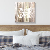 Rustieke houten planken met monogram canvas afdruk (Insitu (Slaapkamer))