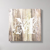 Rustieke houten planken met monogram canvas afdruk (Voorkant)