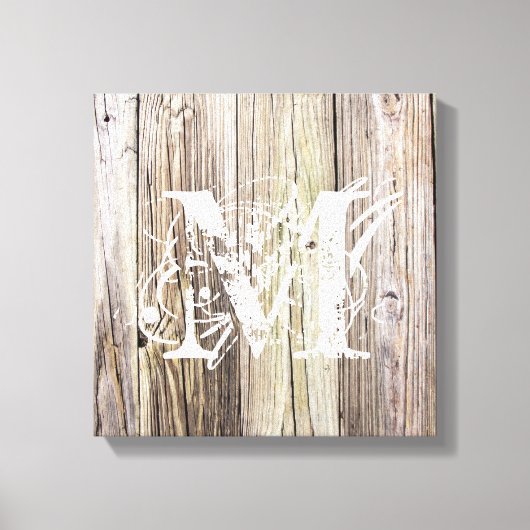 Rustieke houten planken met monogram canvas afdruk (Voorkant)