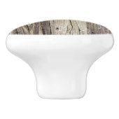 Rustieke houten planken met Shabby Chic Monogram Keramische Knop (Zijkant)