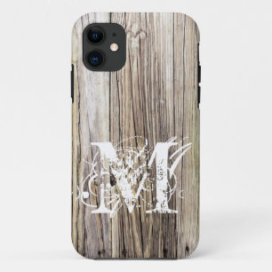 Rustieke houten planken met Shabby Chic Monogram O Case-Mate iPhone Case