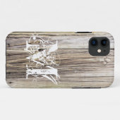 Rustieke houten planken met Shabby Chic Monogram O Case-Mate iPhone Case (Achterkant (horizontaal))