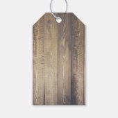 Rustieke houten planken witte herten gewei dank u cadeaulabel (Achterkant)
