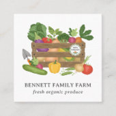 Rustieke Houten Plantaardige Krat Boerderij Produc Vierkante Visitekaartje (Voorkant)