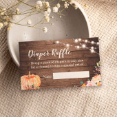 Rustieke Houten Pompoen Baby shower Luier Raffle Visitekaartje