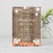 Rustieke Houten Pompoen & Bloem Thanksgiving Pot L Kaart (Staand voorkant)