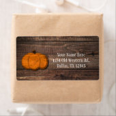 Rustieke Houten Pompoen Halloween Herfst Uitnodigi Etiket (Insitu)