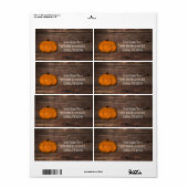 Rustieke Houten Pompoen Halloween Herfst Uitnodigi Etiket (Full Sheet)
