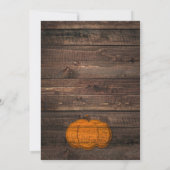 Rustieke Houten Pompoen & Sterren Herfst Uitnodigi Kaart (Achterkant)