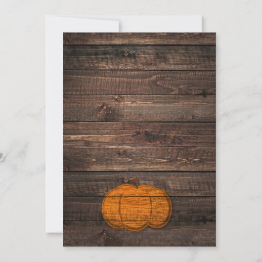 Rustieke Houten Pompoen & Sterren Herfst Uitnodigi Kaart (Achterkant)