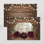 Rustieke Houten Pompoen Wil Je Mijn Bloemenmeisje  Bedankkaart (Voorkant / Achterkant)