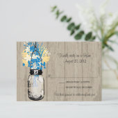 Rustieke Houten Pot & Wilde Bloemen RSVP Kaart (Staand voorkant)