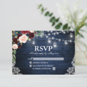 Rustieke houten potten Blauw Bourgogne Bloemen bru RSVP Kaartje (Staand voorkant)