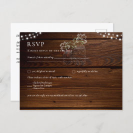 Rustieke Houten Potten Lampjes Gypsophila RSVP Briefkaart