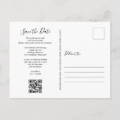 Rustieke Houten QR Code Script Save the Date Briefkaart (Achterkant)